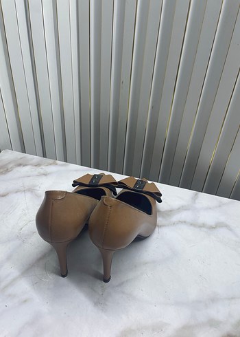 Kahverengi Tokalı Kadın Stiletto - Görsel 3