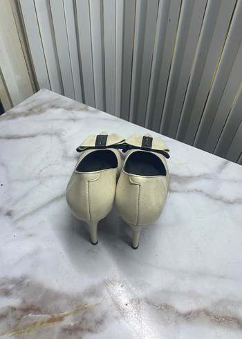 Bej Tokalı İnce Topuklu Kadın Stiletto - Görsel 3