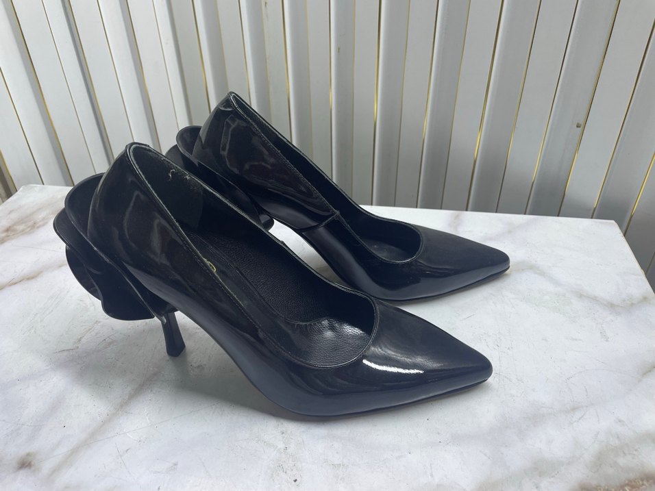 Kadın Siyah Rugan Stiletto Topuklu Ayakkabı - Görsel 3