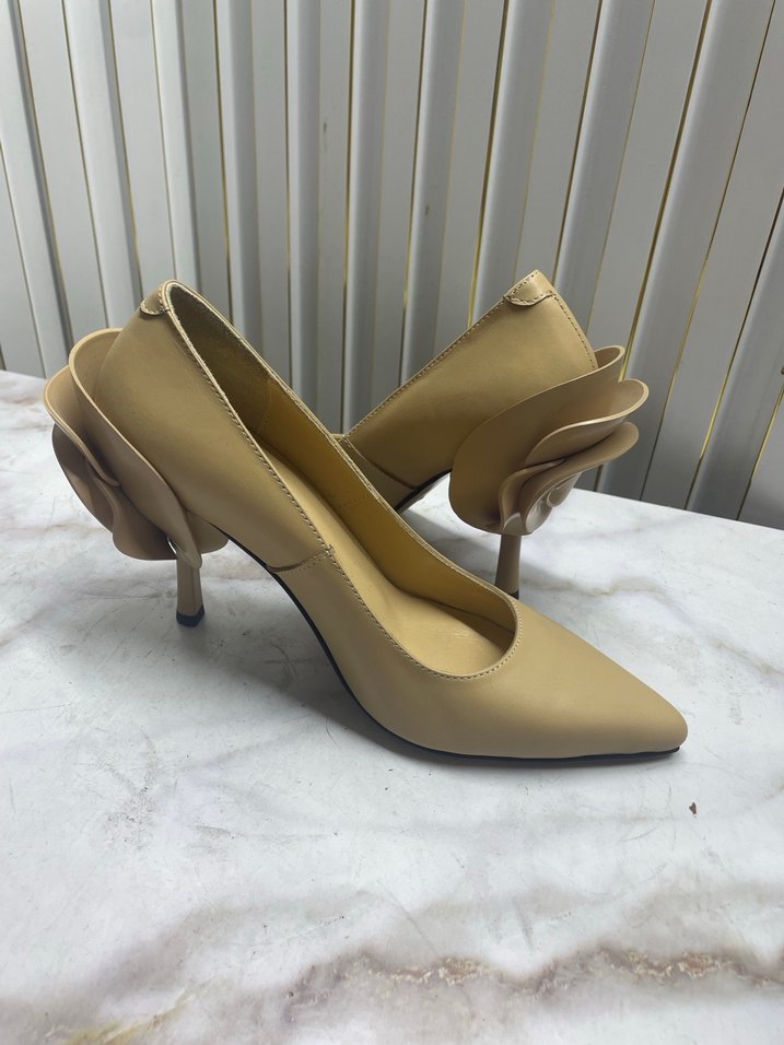 Bej Stiletto Topuklu Kadın Ayakkabı - Görsel 2