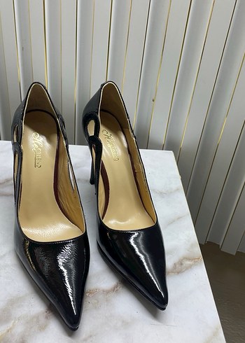 Kadın Siyah rugan Desenli Stiletto Topuklu Ayakkabı - Görsel 3