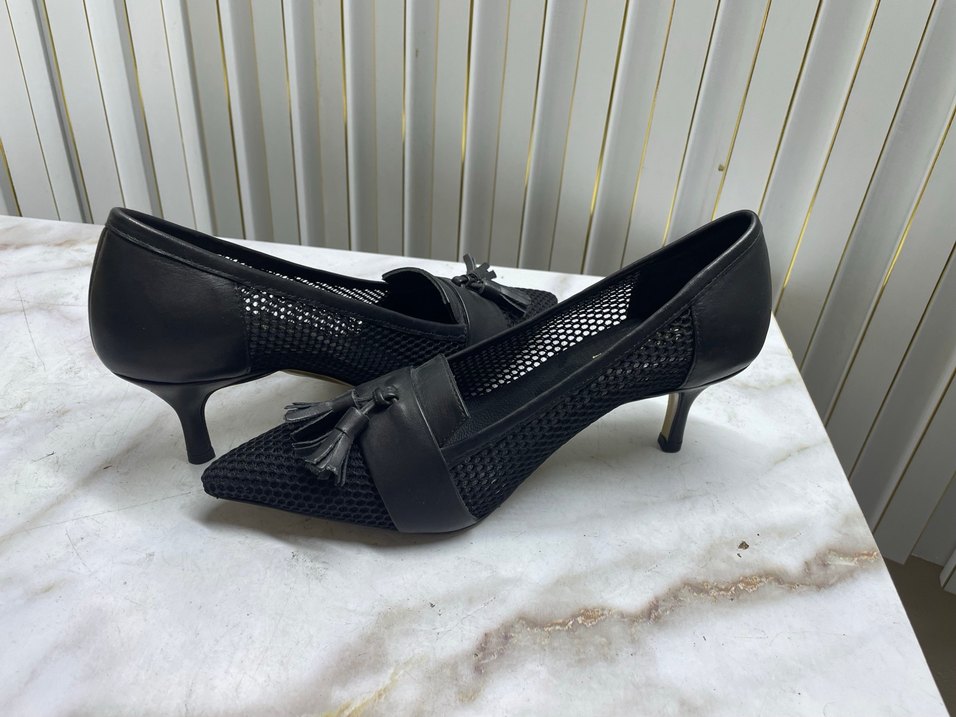 Siyah Püsküllü Stiletto Topuklu Kadın Ayakkabı - Görsel 2