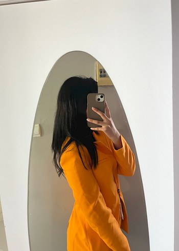 Sarı Düğmeli Kadın Blazer Ceket - Görsel 2