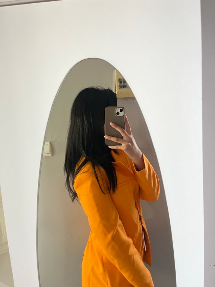 Sarı Düğmeli Kadın Blazer Ceket - Görsel 2