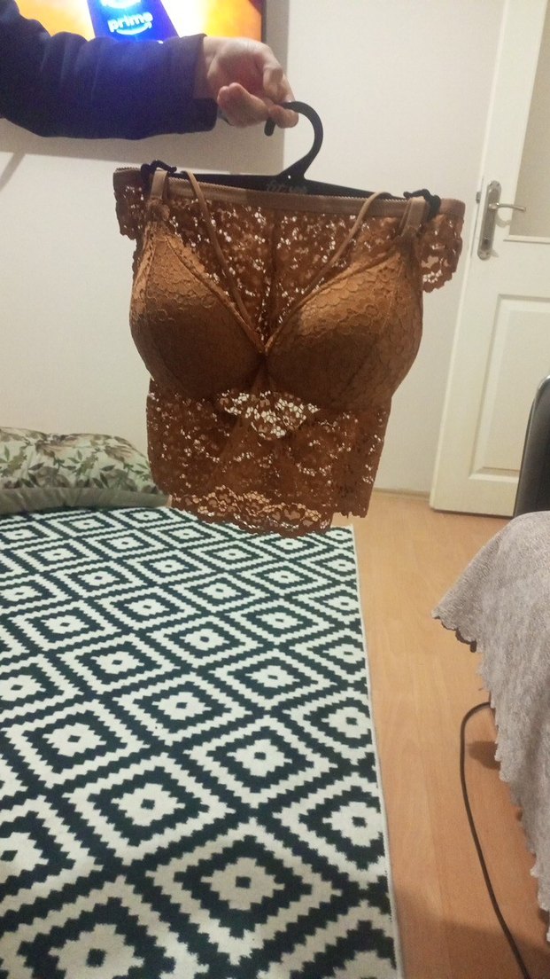 Kırmızı Dantel Mini Büstiyer Sütyen - Görsel 2