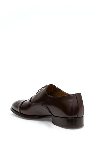 Cacharel Kahverengi Kösele Taban %100 Deri Klasik Ayakkabı - Görsel 2