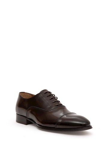 Cacharel Kahverengi Kösele Taban %100 Deri Klasik Ayakkabı - Görsel 3