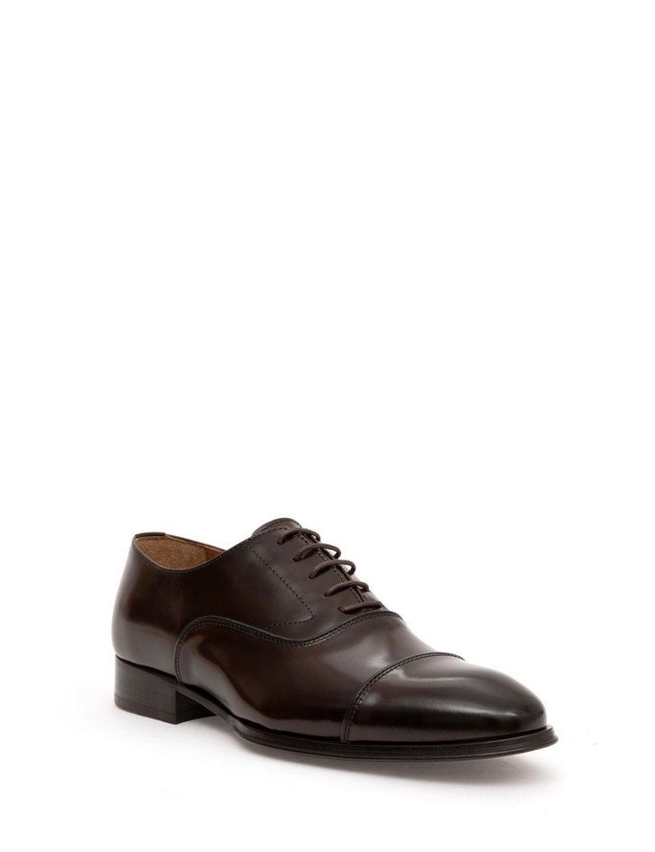 Cacharel Kahverengi Kösele Taban %100 Deri Klasik Ayakkabı - Görsel 3