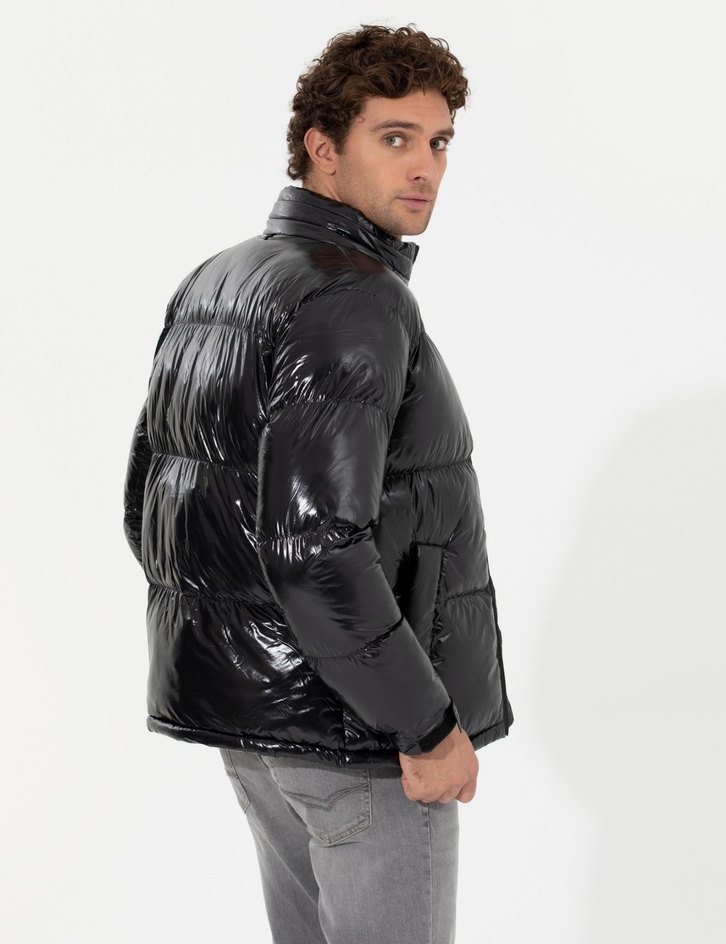 Cacharel Siyah Comfort Fit Kaz Tüyü Buffer Mont - Görsel 2