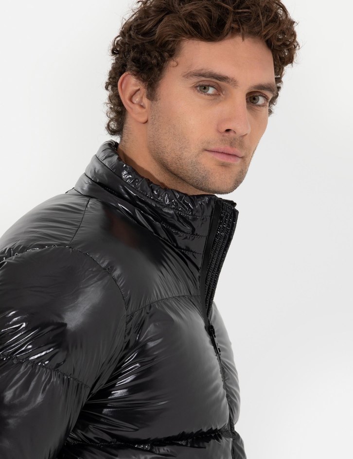 Cacharel Siyah Comfort Fit Kaz Tüyü Buffer Mont - Görsel 4