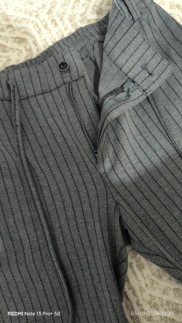 ZARA Gri ÜTÜ İSTEMEYEN ERKEK KUMAŞ PANTOLON - Görsel 3