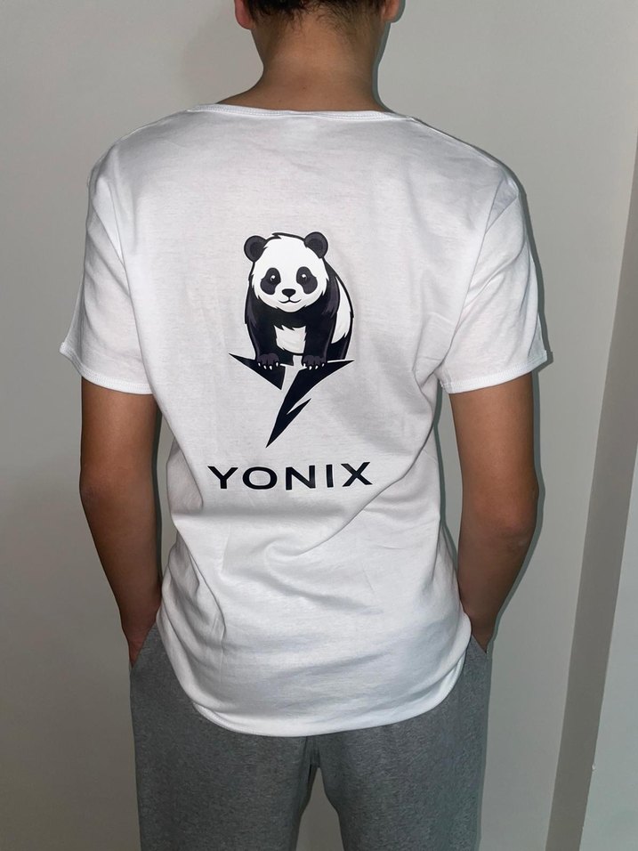 YONIX Baskılı Beyaz Erkek Tişört - Görsel 3