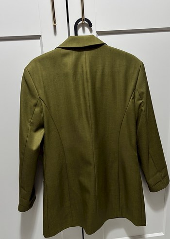 Kadın Haki Düğmeli Blazer Ceket - Görsel 2