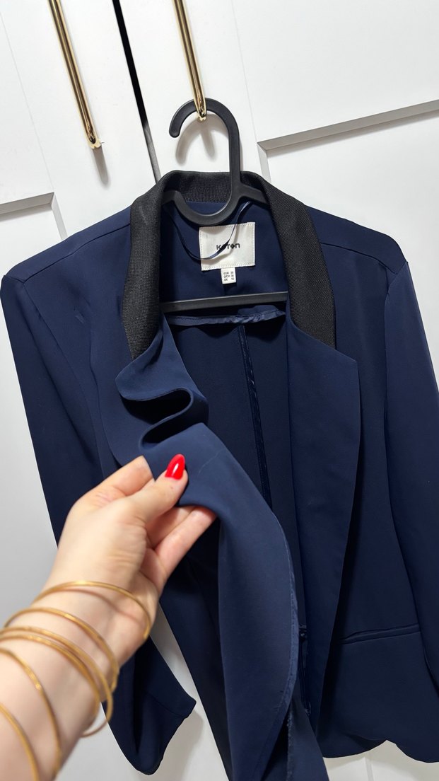 Lacivert Midi Boy Ceket - Görsel 3