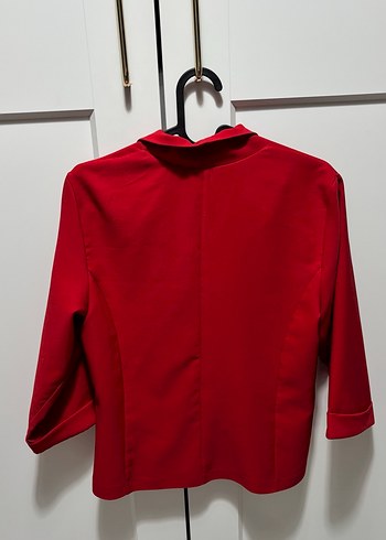 Kırmızı İnce Şifon Ceket - Görsel 2