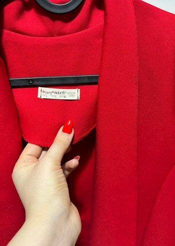 Kırmızı İnce Şifon Ceket - Görsel 3