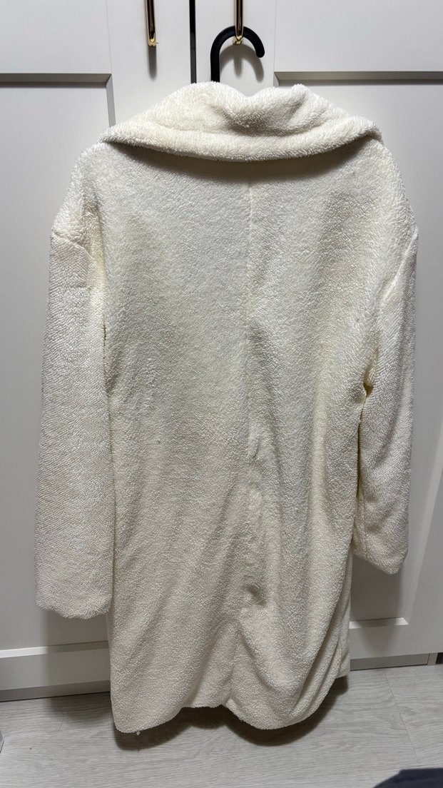 Düğmeli Beyaz Midi Kadın Kürk - Görsel 4