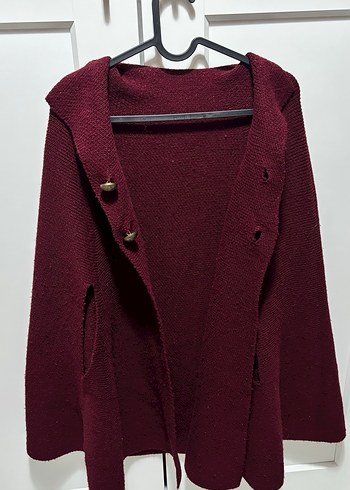 Bordo Örgü Midi Panço - Görsel 4