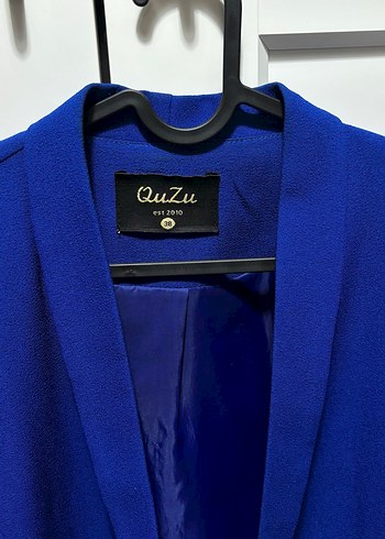 Saks Mavisi Kolu Büzgü Detaylı Blazer Ceket - Görsel 5