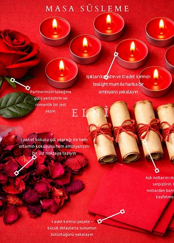 Mini Aşk Ritüeli Romantik Süsleme Paketi - Görsel 3