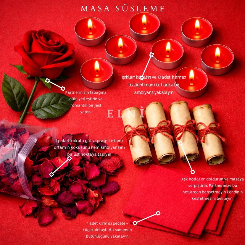 Mini Aşk Ritüeli Romantik Süsleme Paketi - Görsel 3