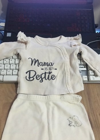 Bebek Kız Baskılı Hastane Kıyafeti Beyaz - Görsel 3