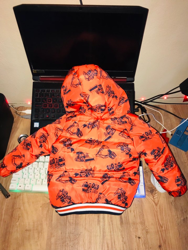 Kapüşonlu Kırmızı Erkek Çocuk Mont - Görsel 4