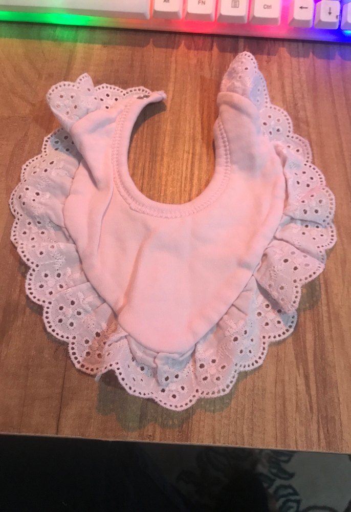 Nakışlı Pembe Bebek Önlüğü - Görsel 2