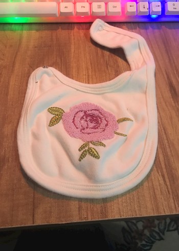 Nakışlı Pembe Bebek Önlüğü - Görsel 2