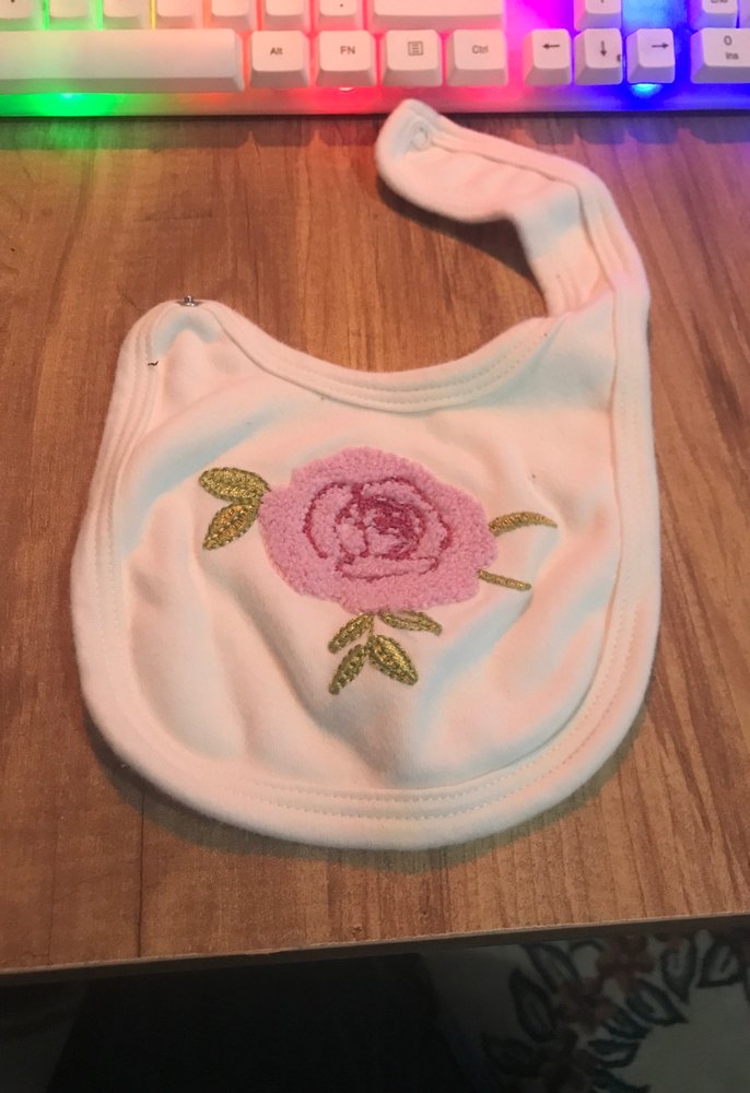 Nakışlı Pembe Bebek Önlüğü - Görsel 2