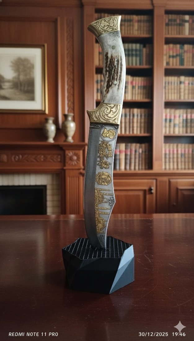 Altın İşlemeli Dekoratif Bıçak - Görsel 2