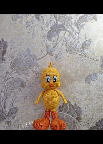 Renkli Sarı Örme Peluş Oyuncak - Görsel 4