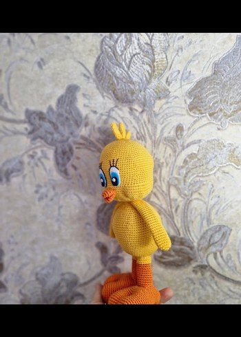 Renkli Sarı Örme Peluş Oyuncak - Görsel 3