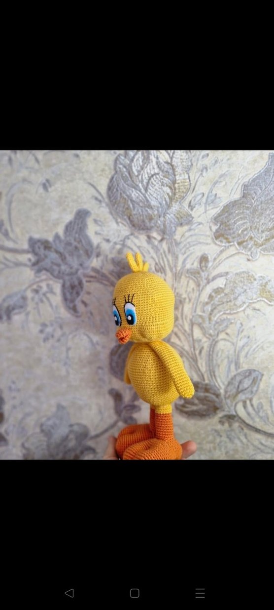 Renkli Sarı Örme Peluş Oyuncak - Görsel 3