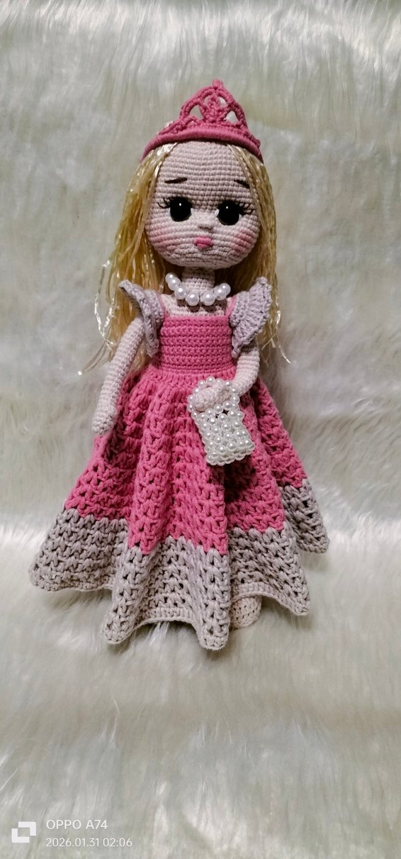 Pembe El Örgüsü Prenses Bebek - Görsel 2