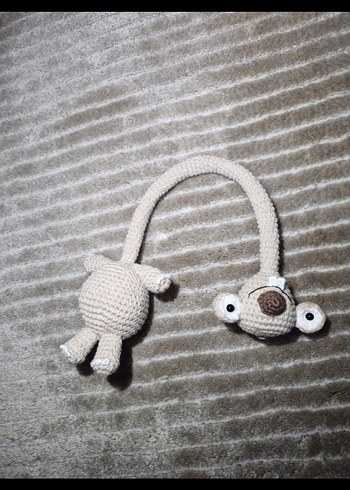 Bej ve Gri Örgü Peluş Oyuncak - Görsel 3