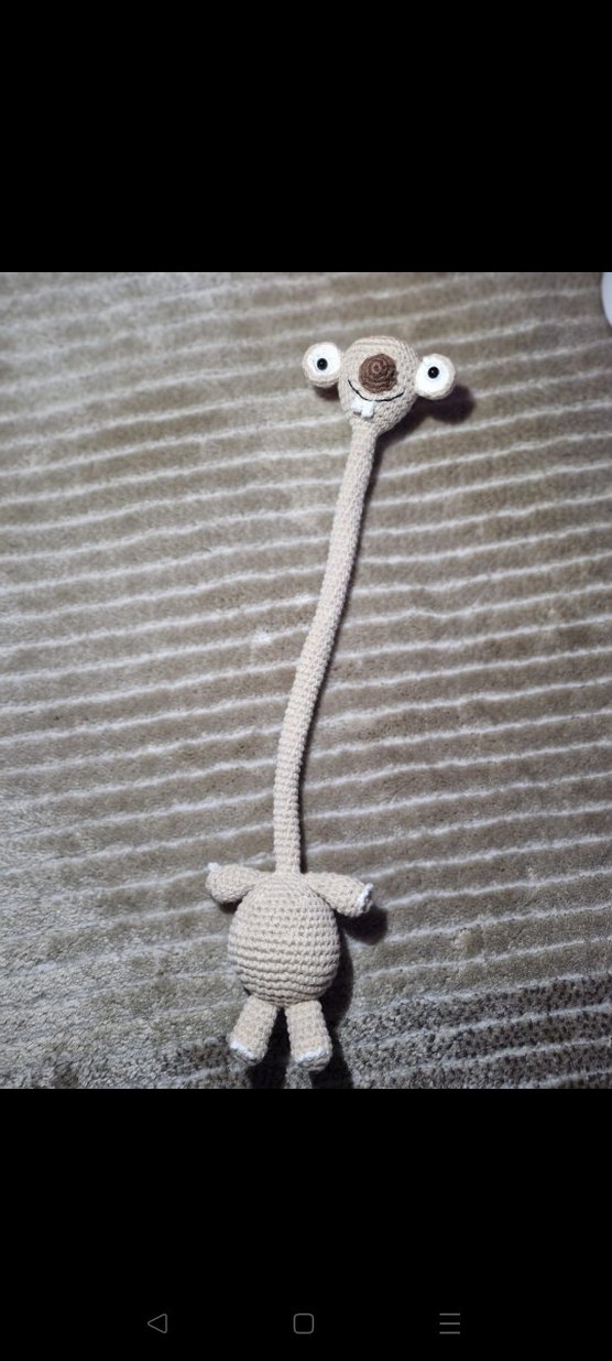 Bej ve Gri Örgü Peluş Oyuncak - Görsel 2