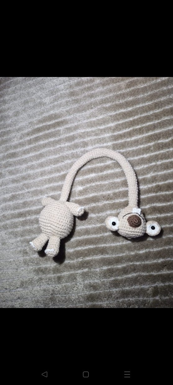 Bej ve Gri Örgü Peluş Oyuncak - Görsel 3