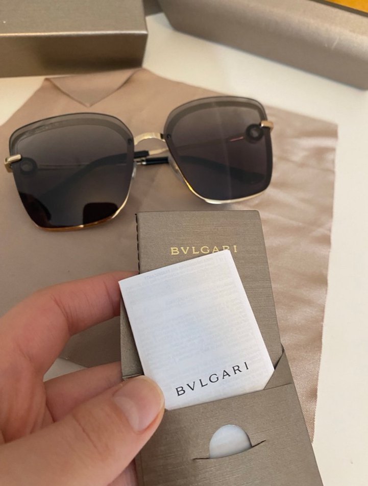 Bvlgari Minimalist Transparan Gri Kahverengi Kadın Gözlük. - Görsel 4