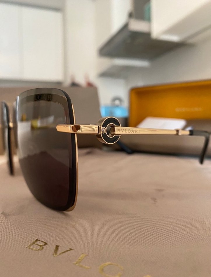 Bvlgari Minimalist Transparan Gri Kahverengi Kadın Gözlük. - Görsel 2