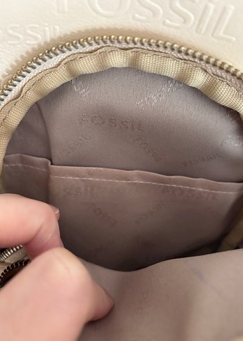 Bej Baskılı Kadın Deri Çapraz Çanta - Görsel 3