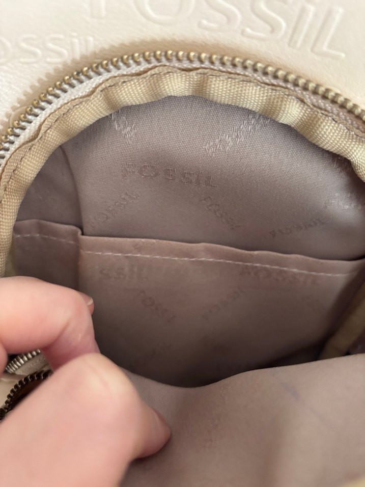 Bej Baskılı Kadın Deri Çapraz Çanta - Görsel 3