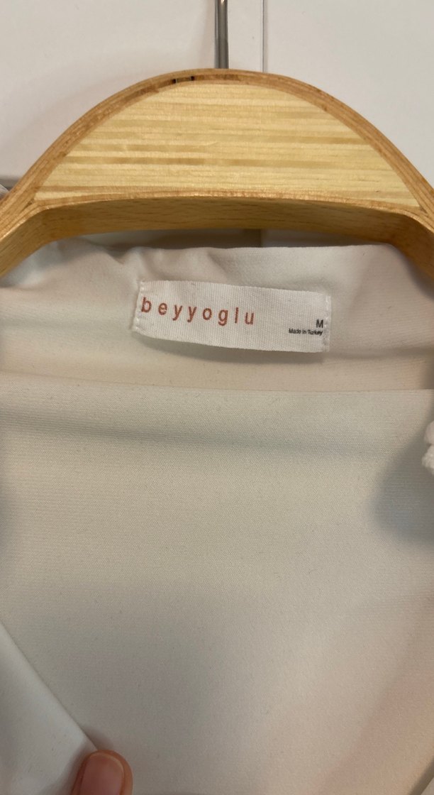 Bej Yarım Fermuarlı Uzun Kollu Kadın Bluz - Görsel 2