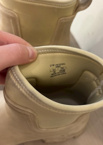 Bej Minimalist Platform Topuklu Kadın Bot - Görsel 3