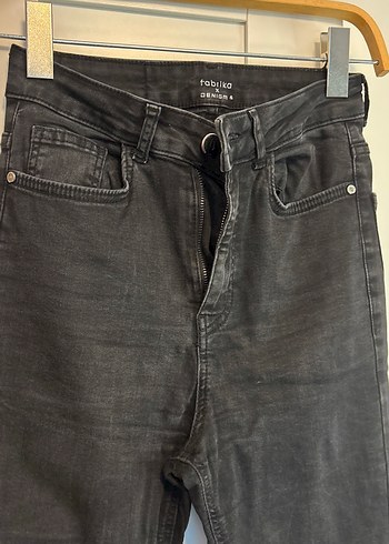 Siyah eskitme yüksel bel ispanyol kot - Görsel 2