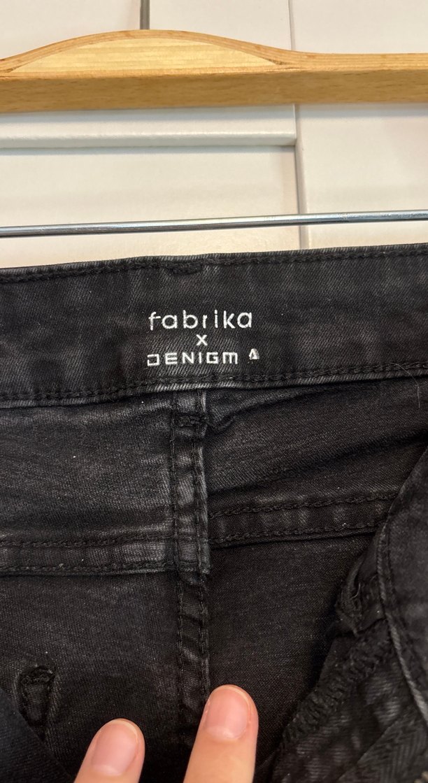 Siyah eskitme yüksel bel ispanyol kot - Görsel 3