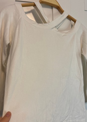 Kadın Beyaz Uzun Kollu Keten Bluz - Görsel 3