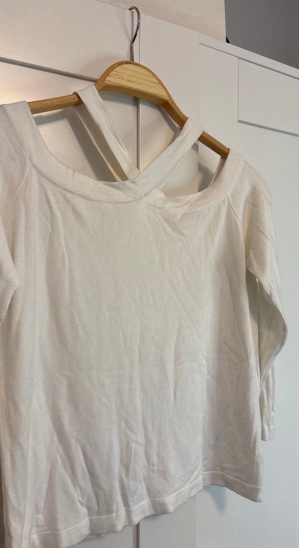 Kadın Beyaz Uzun Kollu Keten Bluz - Görsel 2