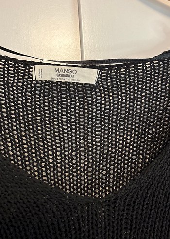 Bohem Siyah V Yaka Triko Kadın Kazak - Görsel 2