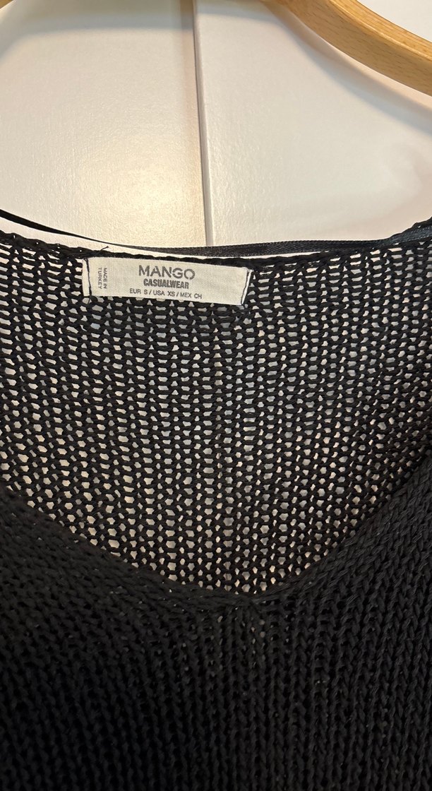 Bohem Siyah V Yaka Triko Kadın Kazak - Görsel 2